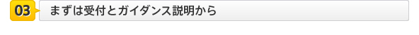 まずは受付とガイダンス説明から