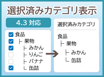 選択済みカテゴリ表示